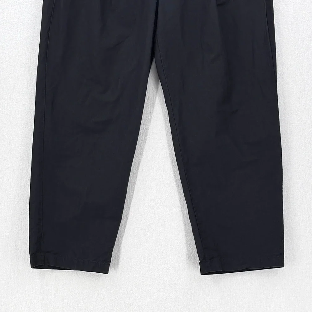 COS Linen Blend High Rise Pleated Pants Womens 14 Navy Blue Ankle Balloon